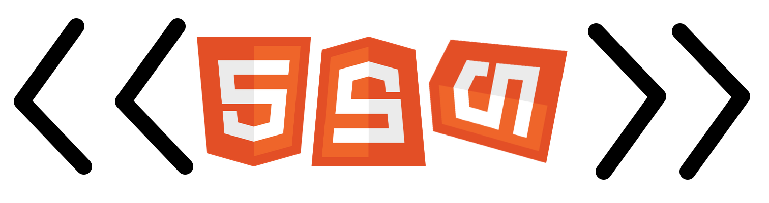 Three HTML5 badges in a row inside angle brackets like an html tag name. The first one has the normal orientation. The second one is upside down. The third one has a random orientation.